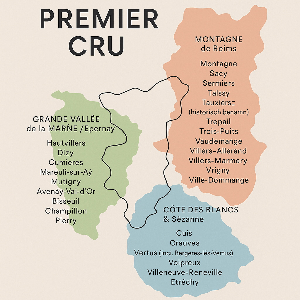 premier cru op een kaart