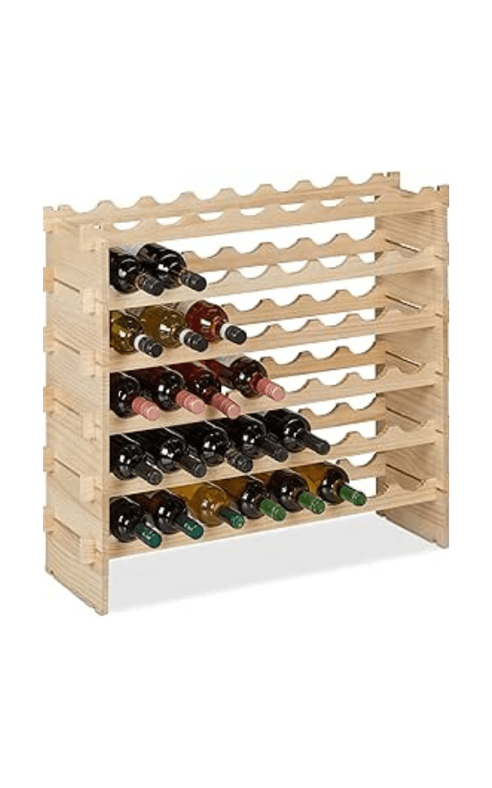 Porte-bouteilles Relaxdays, étagère empilable pour 48 bouteilles